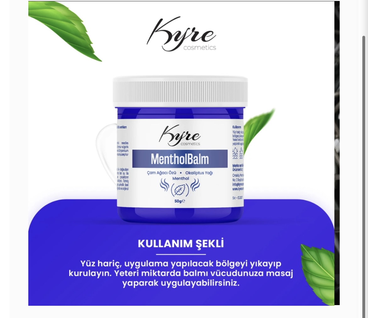KYRE MENTHOL BALM (KADİR EZİLDİ ÜRÜNÜ) *