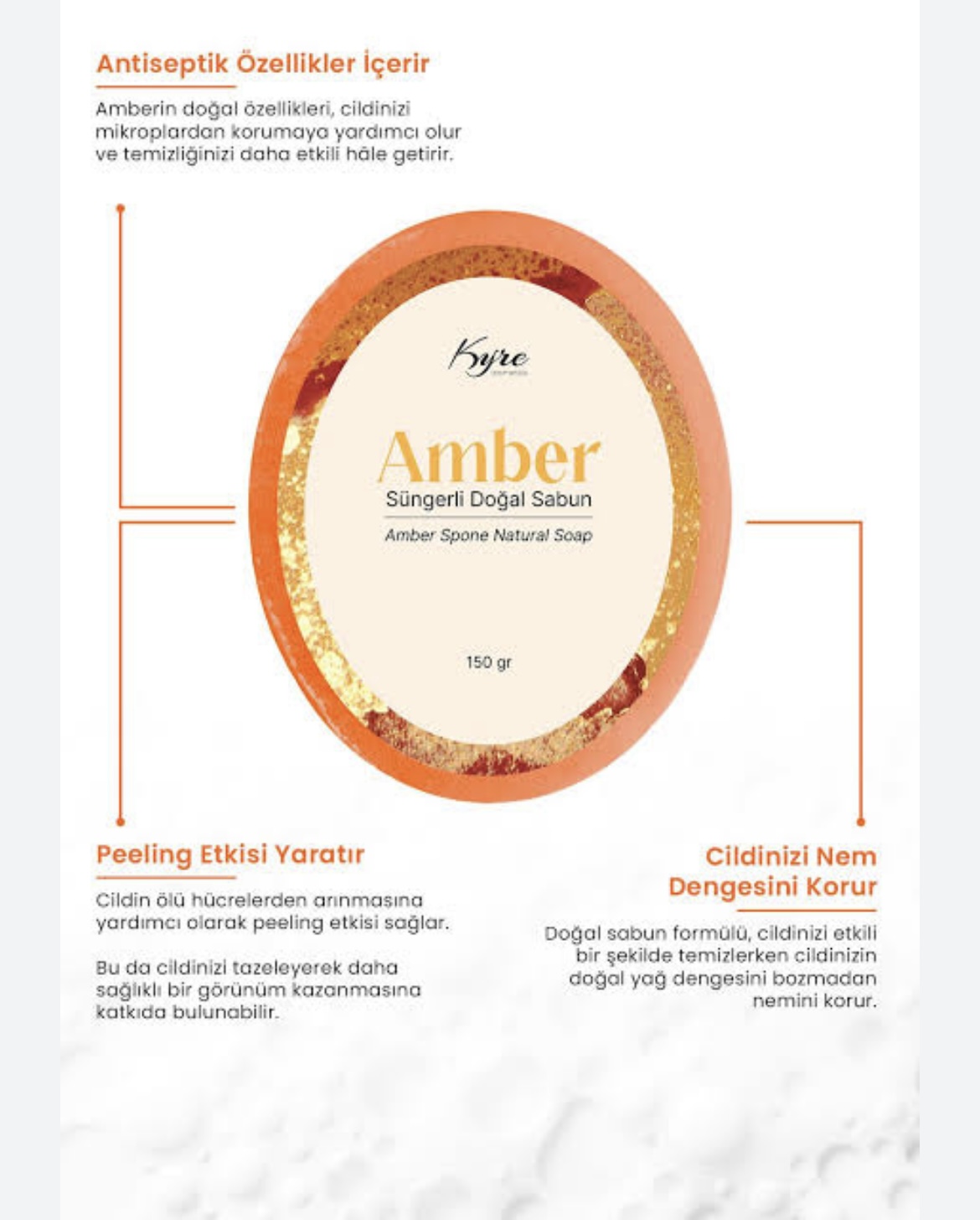 KYRE AMBER SÜNGERLİ DOĞAL SABUN *