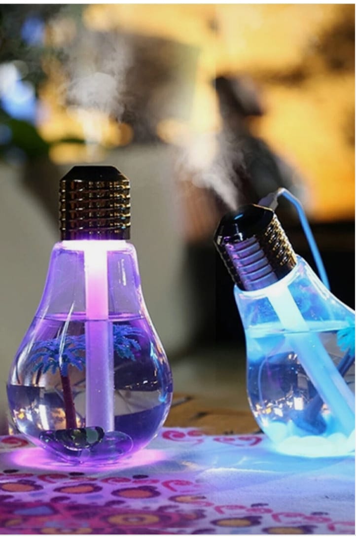 AMPUL GÖRÜNÜMLÜ 7 LEDLİ 400 ML SU HAZNELİ BUHAR MAKİNESİ *