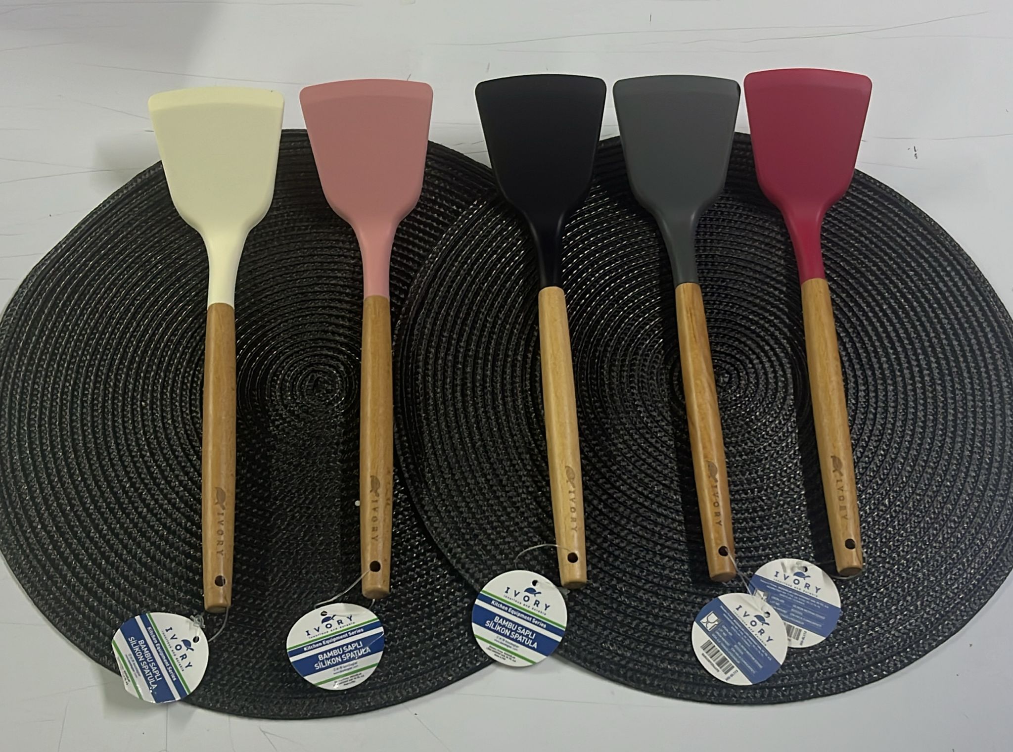 IVORY BAMBU SAPLI SİLİKON SPATULA SL113 *