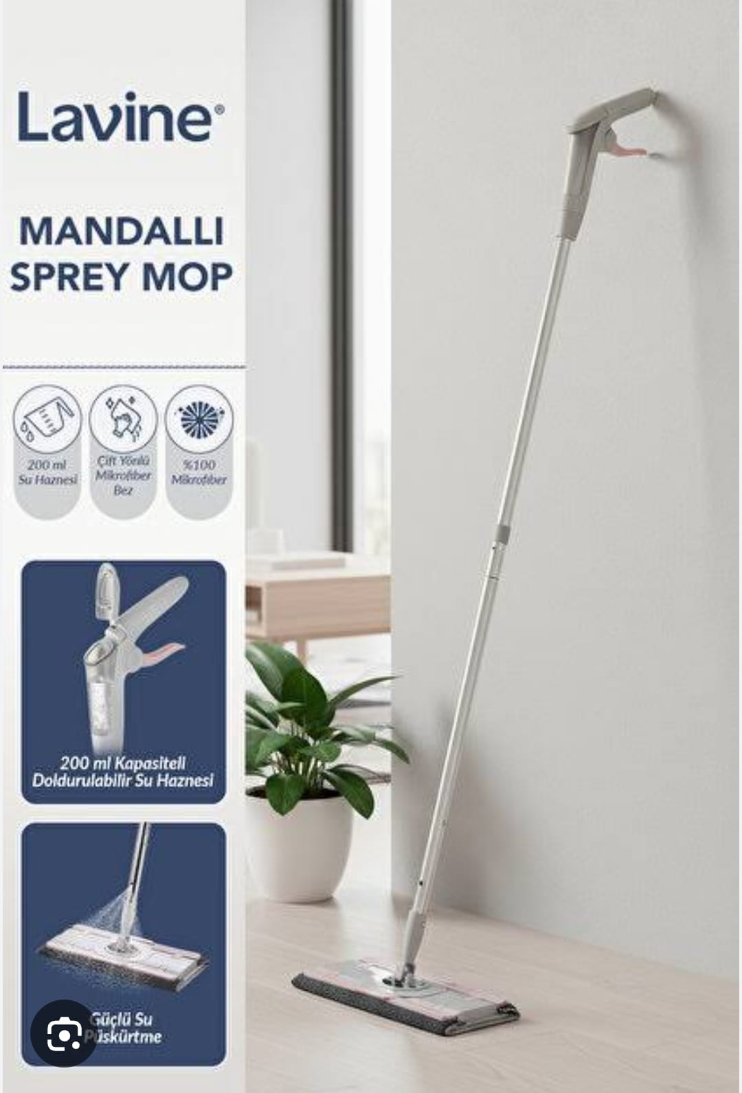 LAVİNE SPREYLİ 4 MANDALLI MOP *