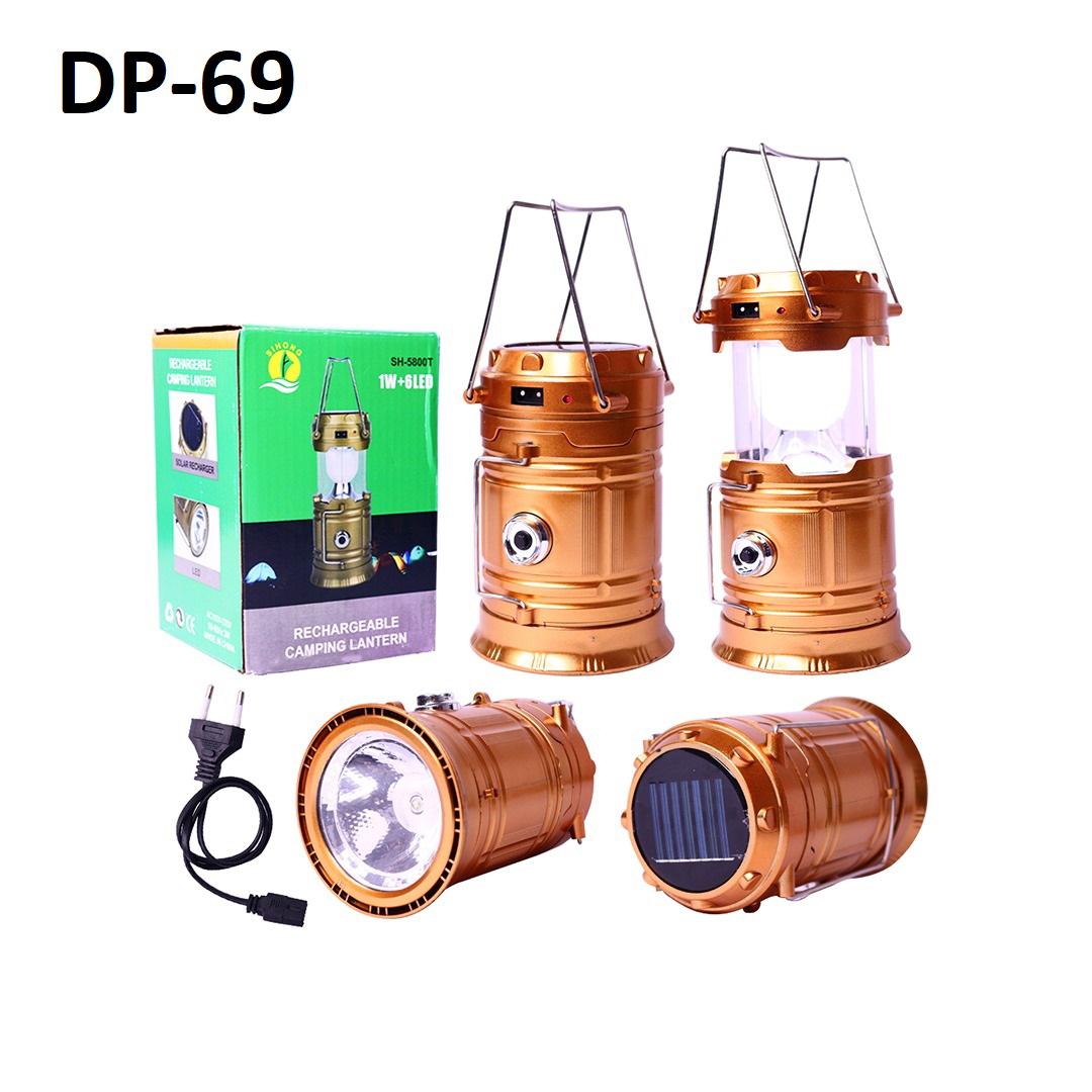 SOLAR ŞARJLI EL FENERİ KAMP LAMBASI GOLD *