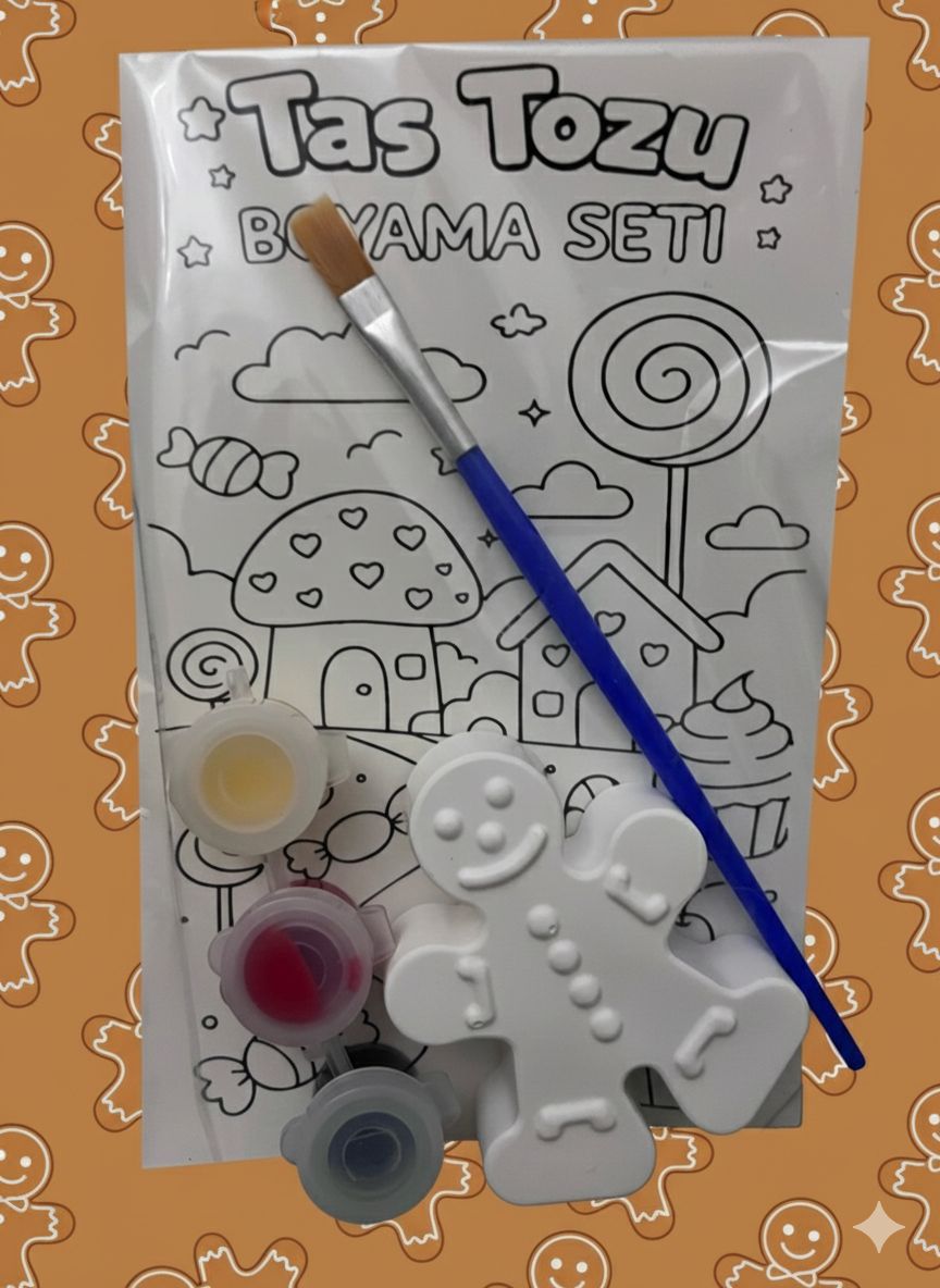 FİGÜRLÜ TAŞ BOYAMA KURABİYE ADAM*